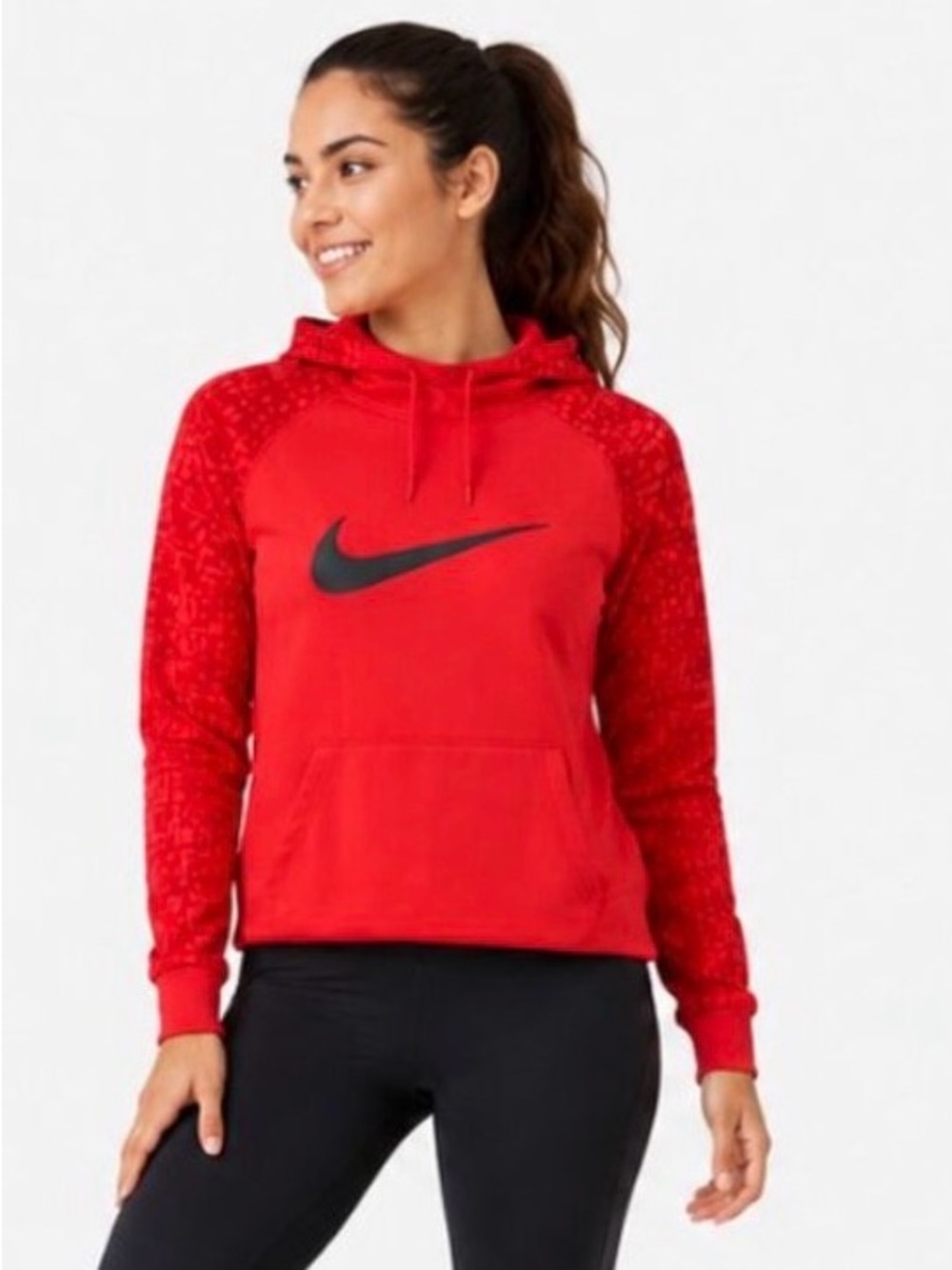 Nike Dri-FIT Red Hooded Pullover Sweatshirt Women’s Small Athletic Training Hood